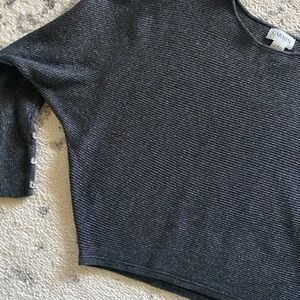 Dolman sleeve black/silver knit sweater. Small